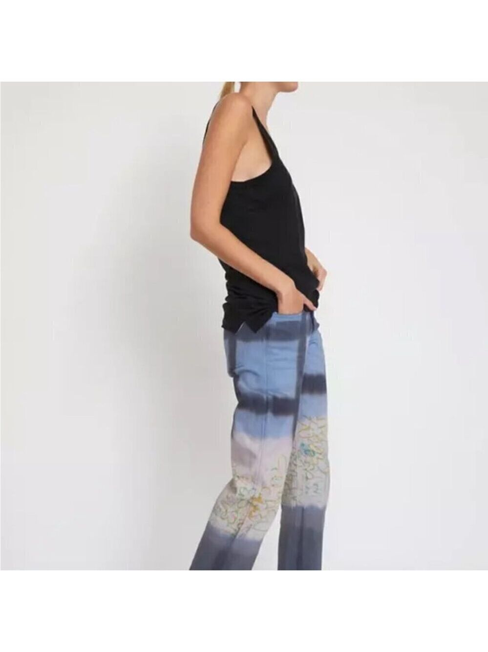 Collina Strada Runway Hand Dyed Straight Leg Jeans Size S